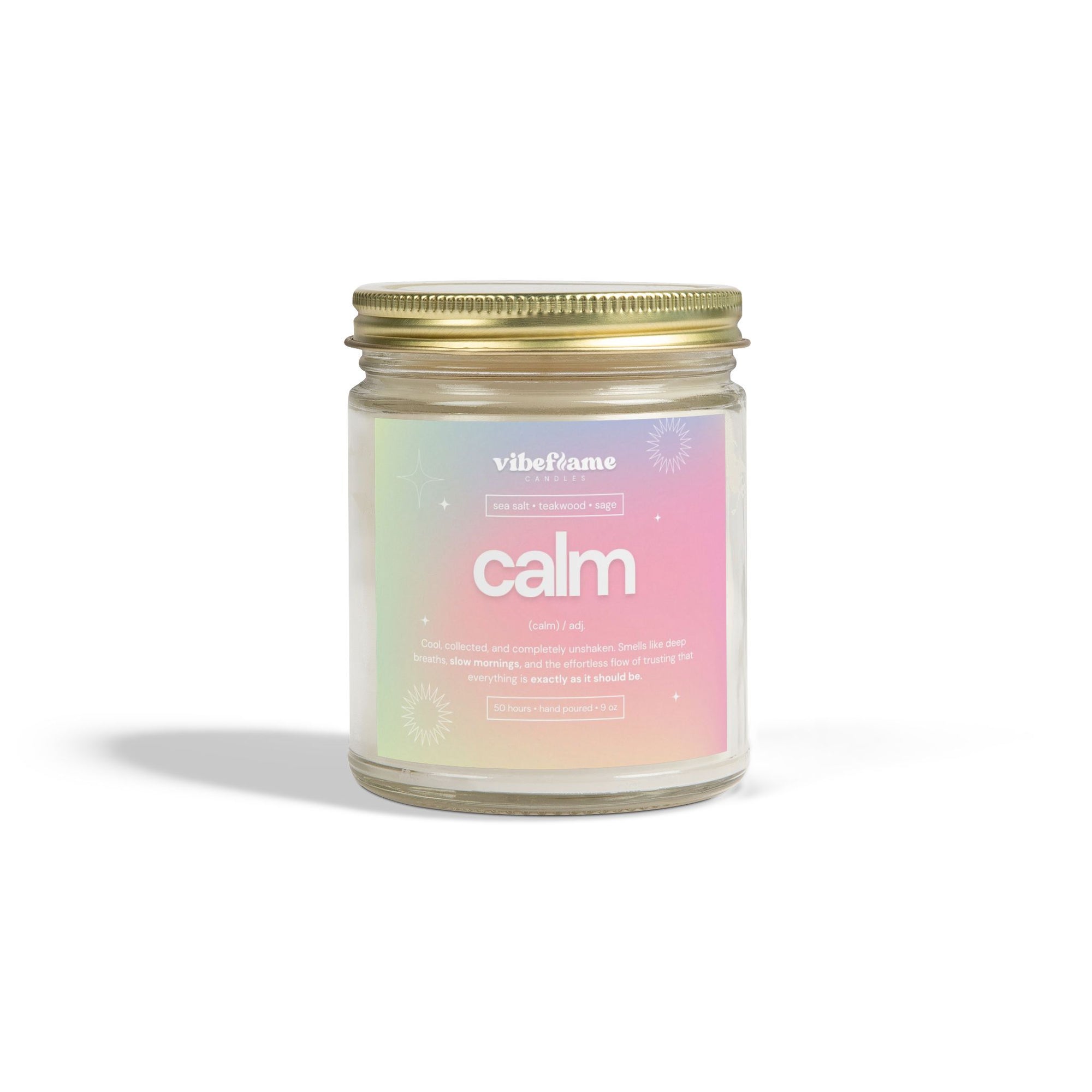 Vibeflame Scented Mood Candle - Handpoured Coconut Apricot Wax - Calm - Clear